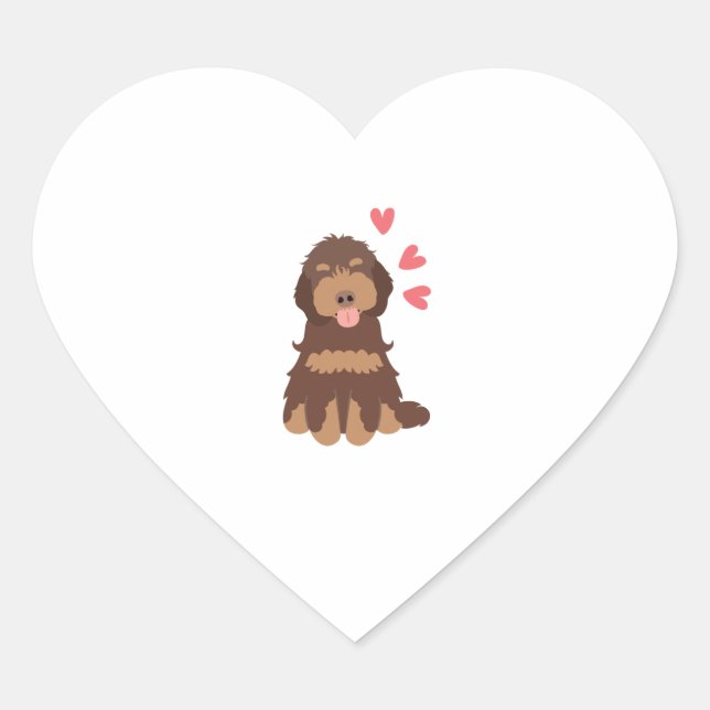 Love Chocolate Phantom Cockapoo Cavapoo Dog Heart Sticker (Front)