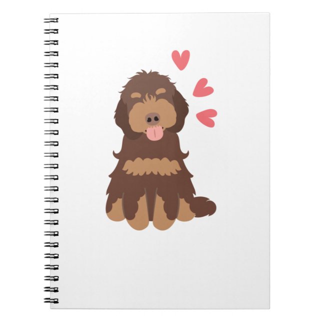 Love Chocolate Phantom Cockapoo Cavapoo Dog Notebook (Front)
