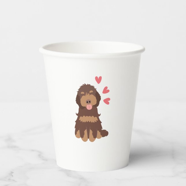 Love Chocolate Phantom Cockapoo Cavapoo Dog Paper Cups (Front)