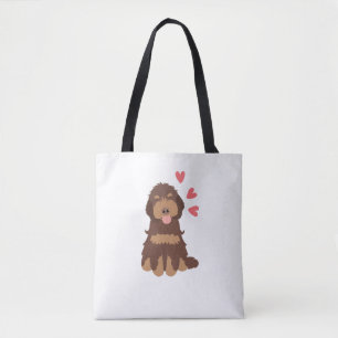 Love Chocolate Phantom Cockapoo Cavapoo Dog Tote Bag