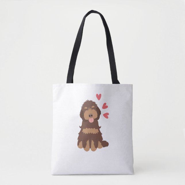 Love Chocolate Phantom Cockapoo Cavapoo Dog Tote Bag (Front)