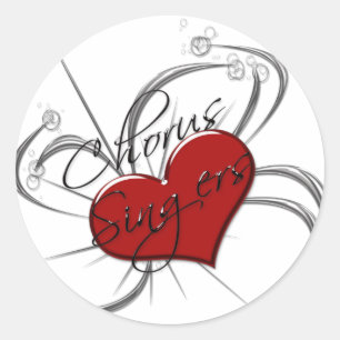 Love Chorus Singers Heart Classic Round Sticker