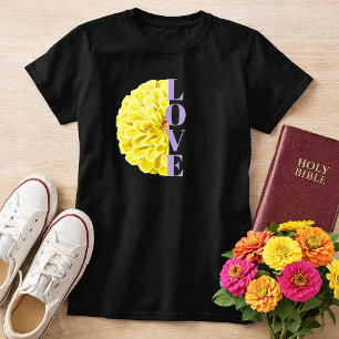 Love Christian Bright Yellow Zinnia Floral T-Shirt
