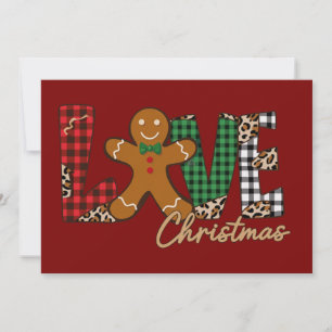Love Christmas Gingerbread Family Xmas Holiday Card