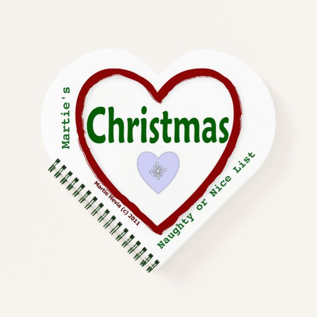 Love Christmas (Heart-Shaped) Spiral Notebook (Front)