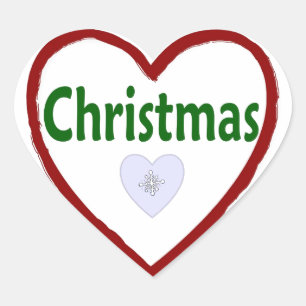 Love Christmas Heart Stickers