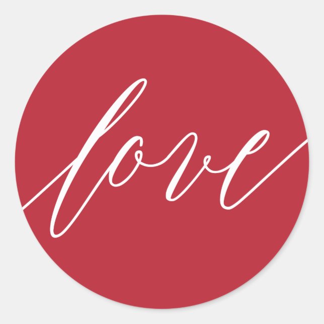 LOVE Christmas Holiday Round Sticker (Front)