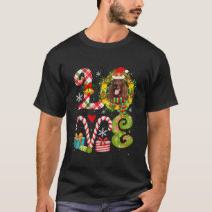 Love Christmas Irish Setter Wearing Santa Hat Dog T-Shirt