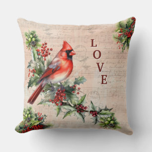 Love Christmas Paris Postmark Throw Pillow
