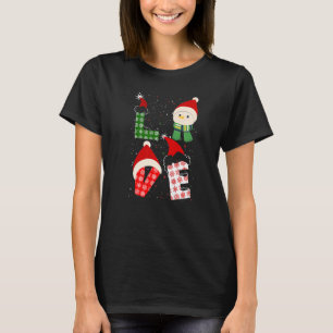 Love Christmas Santa Hat Xmas PJ  Costume T-Shirt