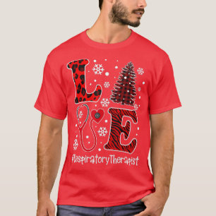 Love Christmas Stethoscope Red Plaid Respiratory T T-Shirt