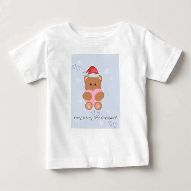 Love Christmas teddy bear Baby T-Shirt (Front)