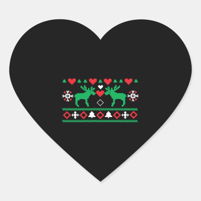 Love Christmas Ugly Heart Sticker (Front)