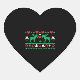 Love Christmas Ugly Heart Sticker
