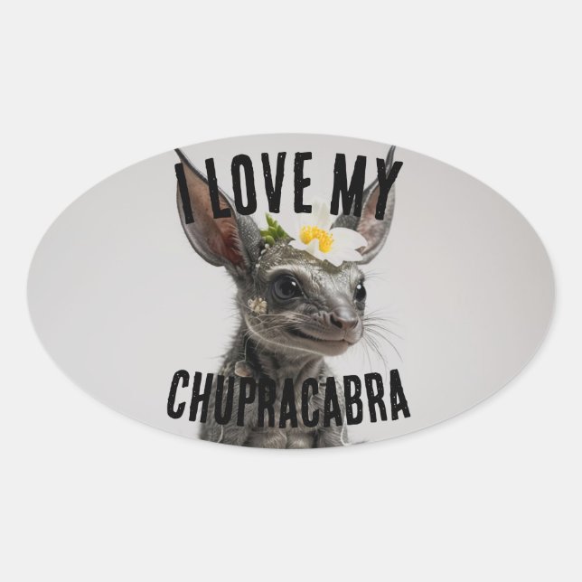 Love Chupracabra Oval Sticker (Front)
