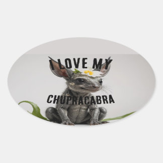 Love Chupracabra Oval Sticker