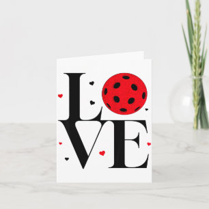 Love Ckleball Valentines Day Cute Red Heart  Card
