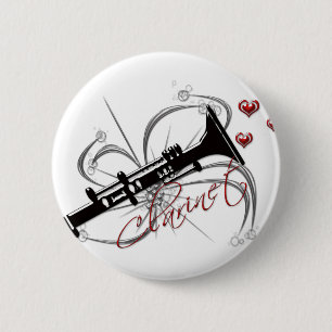 Love Clarinet 6 Cm Round Badge