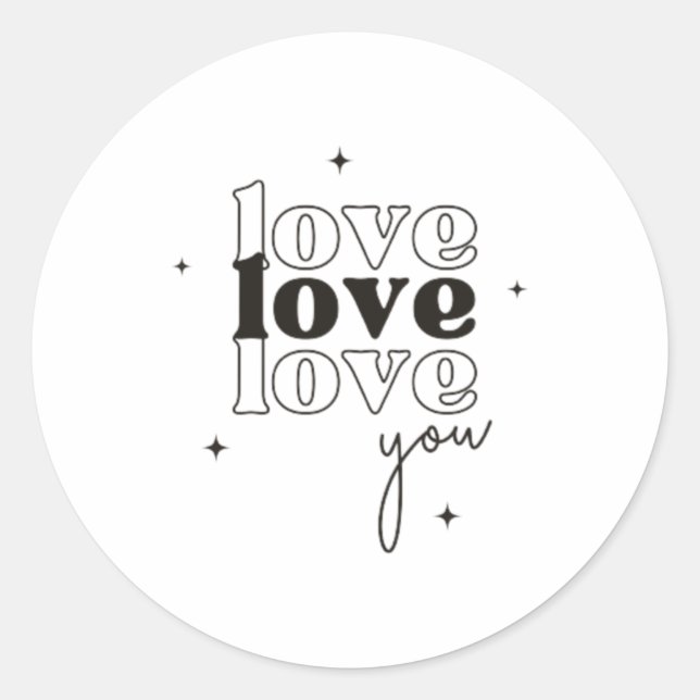 Love Classic Round Sticker (Front)