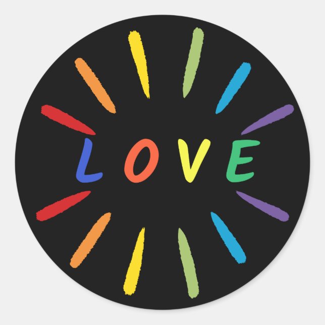 Love Classic Round Sticker (Front)