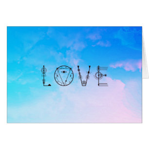 *~* LOVE Clouds Watercolor Sky Turquoise White
