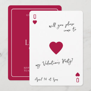 Love Club Ace Of Hearts Card Valentines Invitation