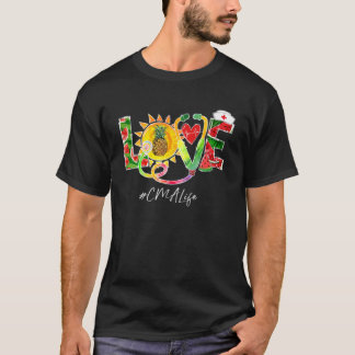Love CMA Nurse Off Duty Watermelon Pineapple Summe T-Shirt