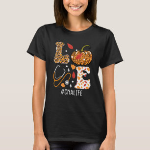 Love CNA Life Leopard Pumpkin Fall Autumn T-Shirt