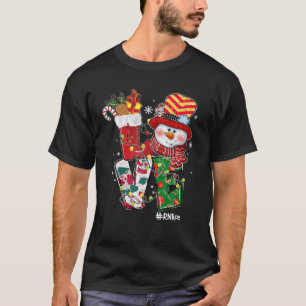 LOVE CNA Life Nurse Christmas Snow Man Matching Pa T-Shirt