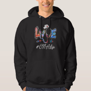 Love Cna Life Nurse Nursing American 4th Of July P Hoodie