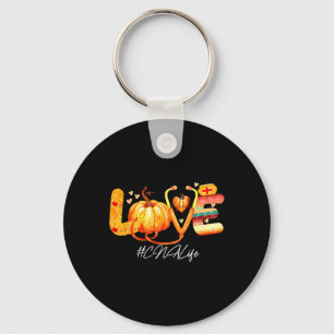 Love CNA Life Pumpkin Fall Autumn Thanksgiving Nur Key Ring