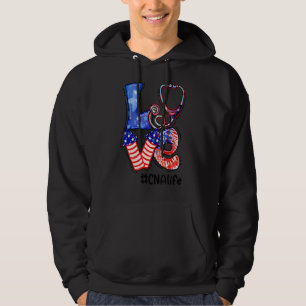 Love Cna Life Stethoscope Fireworks Nurse 4th Of J Hoodie