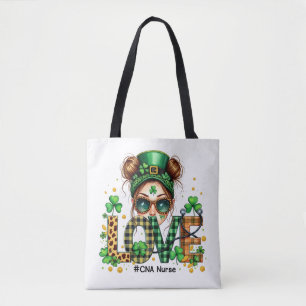 Love CNA Nurse HealthCare St Patrick's Day Tote Bag