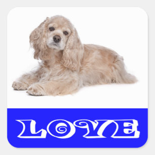 Love Cocker Spaniel Puppy Dog Stickers