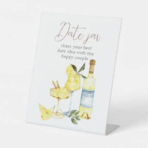 Love Cocktail Bridal Shower Limoncello Date jar  Pedestal Sign