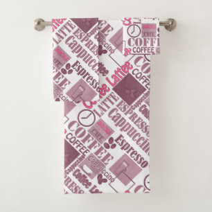 Love coffee bath towel set
