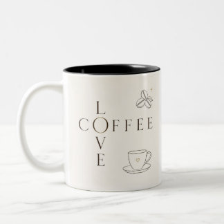 Love Coffee Minimalist Mug | Cute Coffee Lover Mug