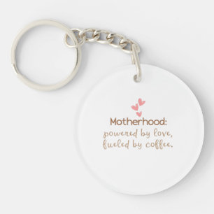 Love & Coffee Mom Life Typography Print Key Ring