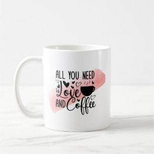 Love & Coffee Mug – Funny Cute Coffee Lover Gift