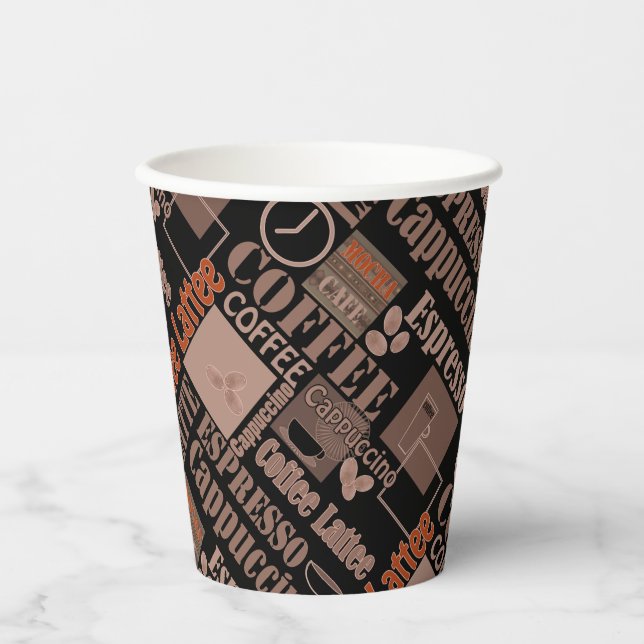 Love coffee pouf paper cups (Front)