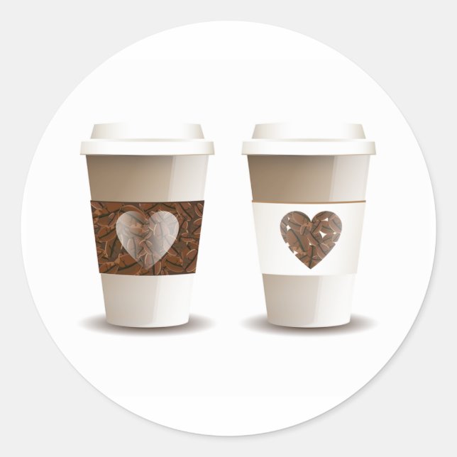 Love Coffee Takeout Cups Stickers (Front)