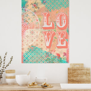 Love Coillage Mixed Media Art Artist Print