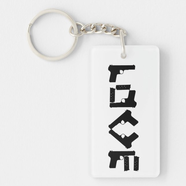 LOVE Collection Black 2 sided Monogram Keychain (Front)