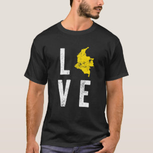 Love Colombia Map Colombian National Independence  T-Shirt