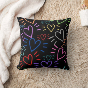 Love Colored Hearts Cushion