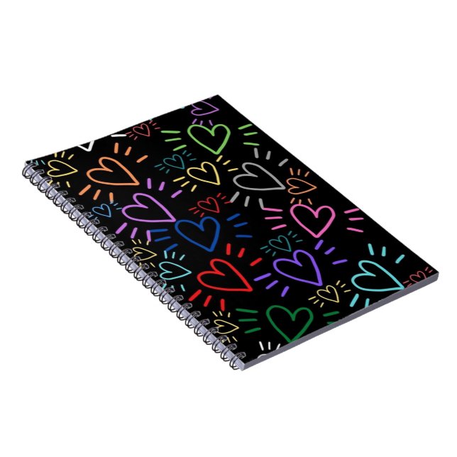 Love Colored Hearts Notebook (Right Side)