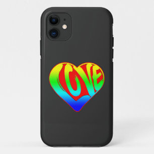 Love Colorful Heart Valentines Day iPhone 11 Case