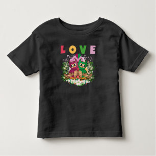 LOVE COLORFUL LOVELY CUTE  ADORABLE OWLS  TODDLER T-Shirt