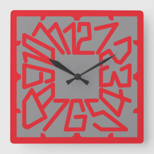 Love COLORS AND GRAYS by Masanser Square Wall Clock