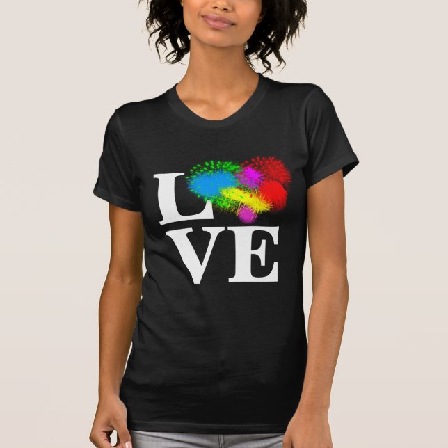 Love Colourful Fireworks Funny customisable T-Shirt (Front)